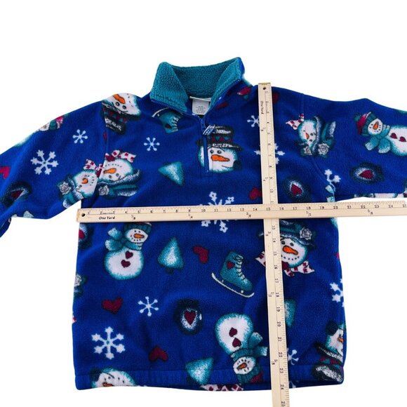Snowman Print Fleece Pullover Sweater Jacket M - Picture 3 of 5